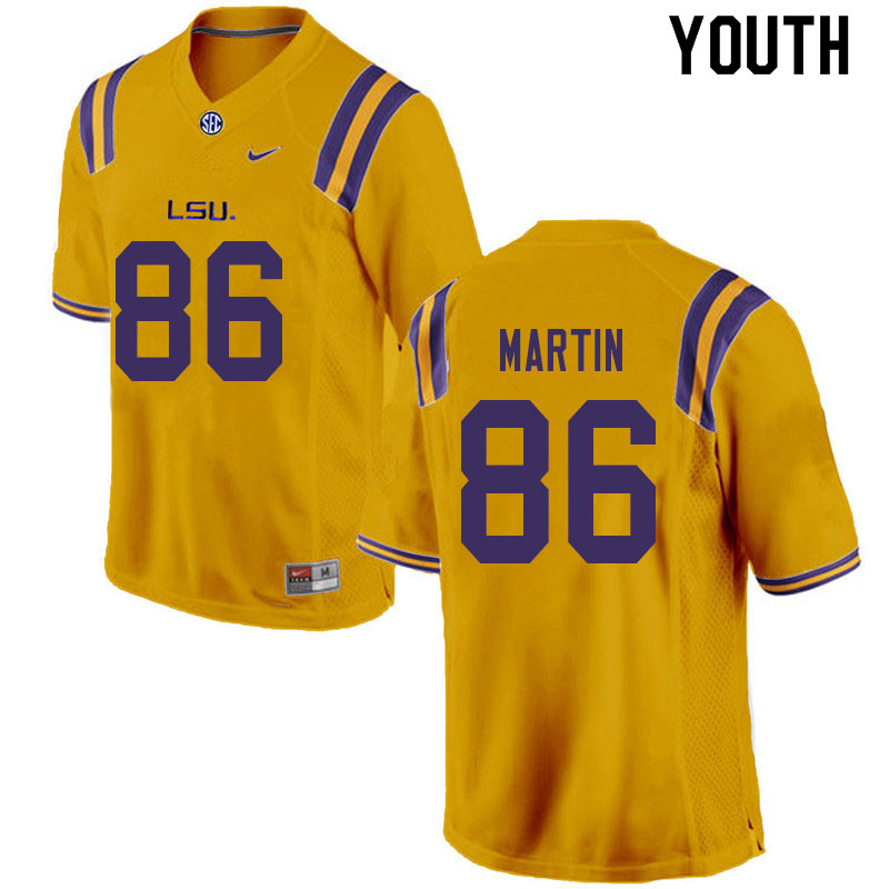 Youth #86 Michael Martin LSU Tigers College Football Jerseys Sale-Gold